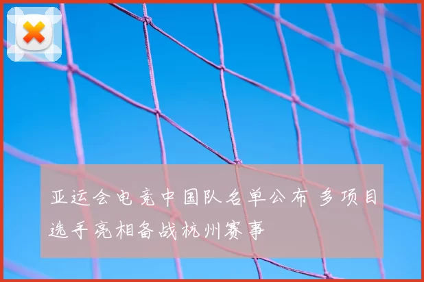 亚运会电竞中国队名单公布 多项目选手亮相备战杭州赛事